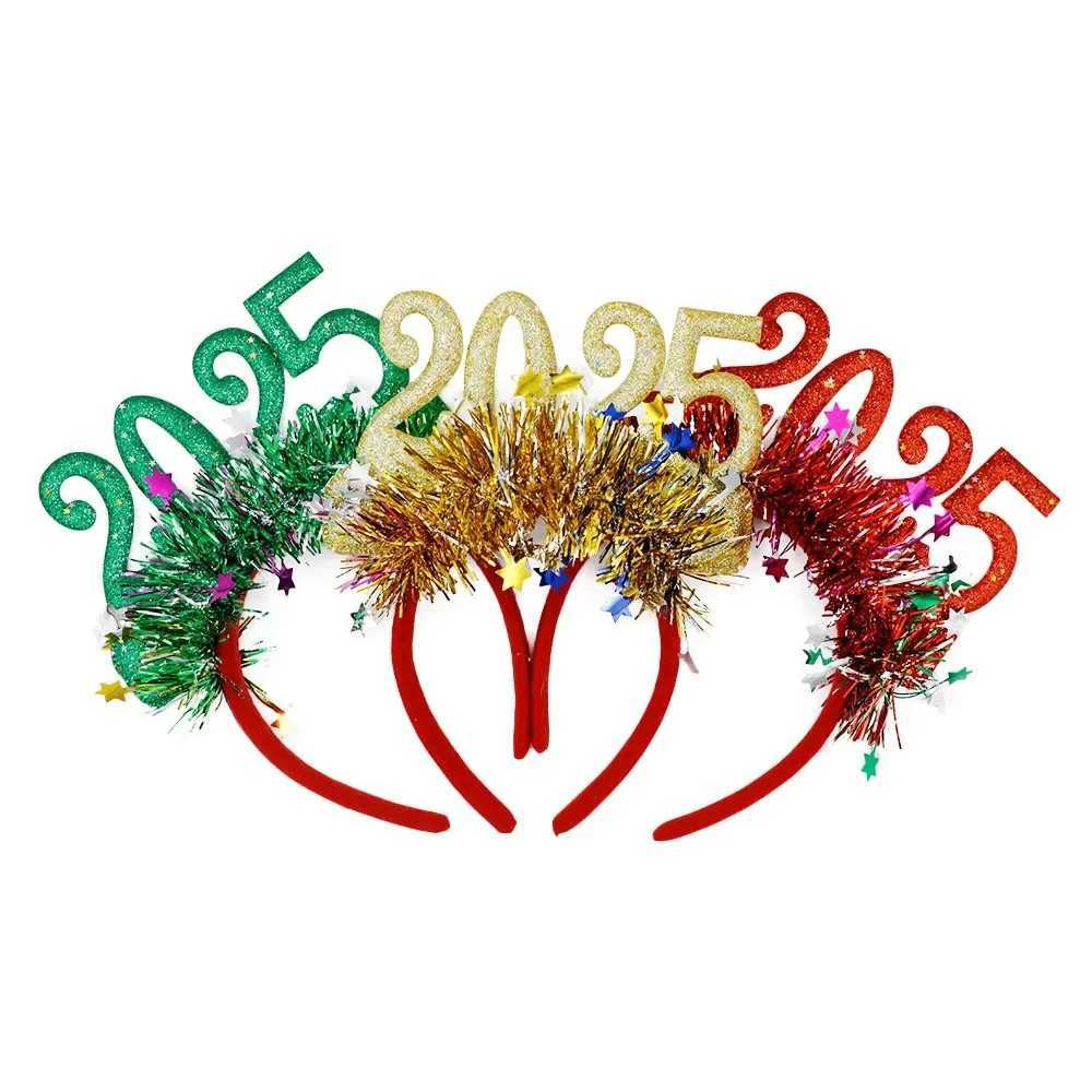Happy New Year 2025 Headband Gold Silver New Year Head Band New Years Eve Colorful Christmas Hair Band 2025X241021