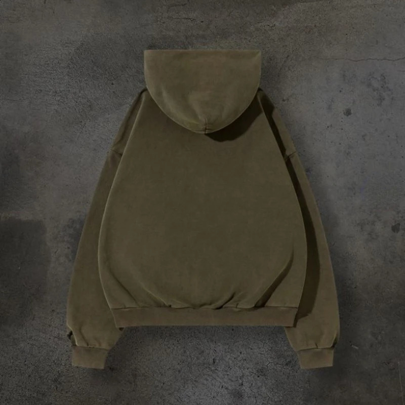 Autumn Winter Loose Couple Sweatshirt Men Women American Retro Washed Do Old Pullover Hoodie Street Gang Handsome Tops 241021