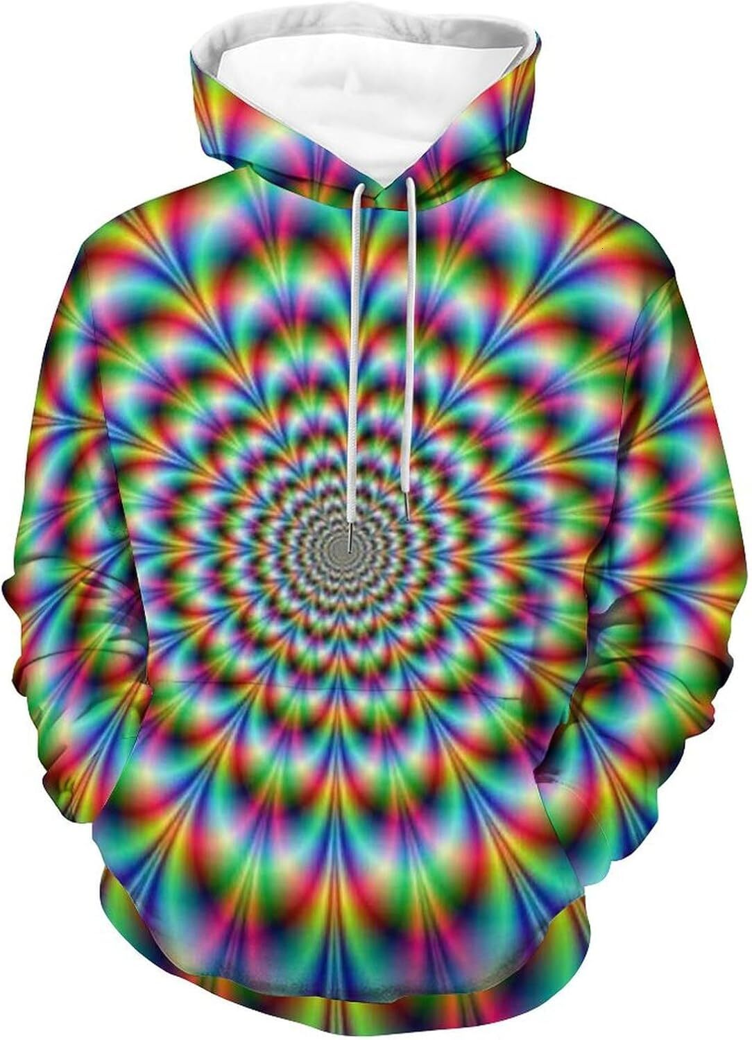 Hoodie for Mens Womens Mens Trippy Psychedelic Hoodie Optical Illusion Trippy Novelty Focus Drawing Hooded Sweatshirt Pullover Graphic