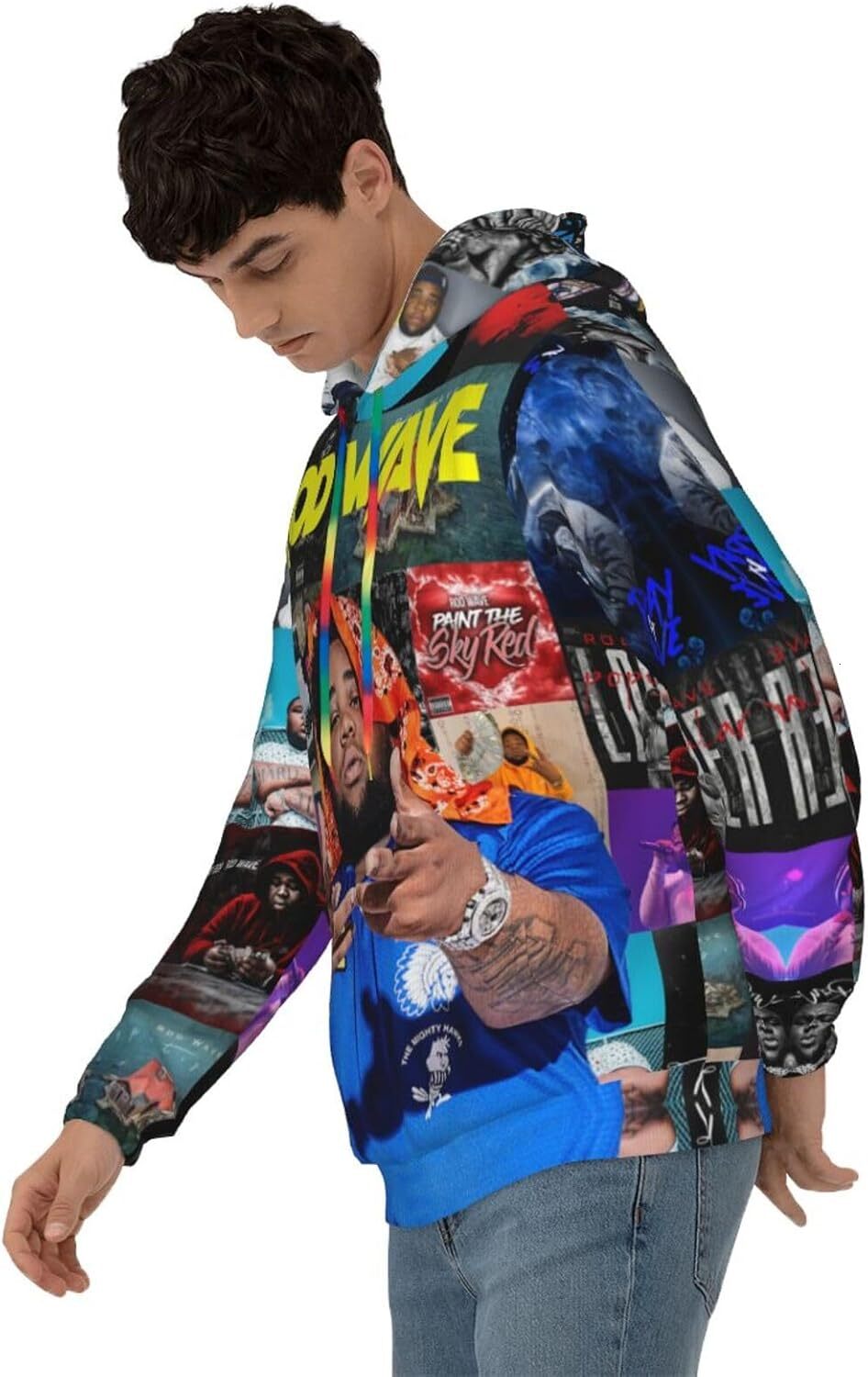 Hoodie for Mens Womens Rod Wave Hoodie For Men Women Youth 3D Printed Hooded Pullover Sweatshirt With Pocket Graphic Hoodies sweatshirt Fashion and le