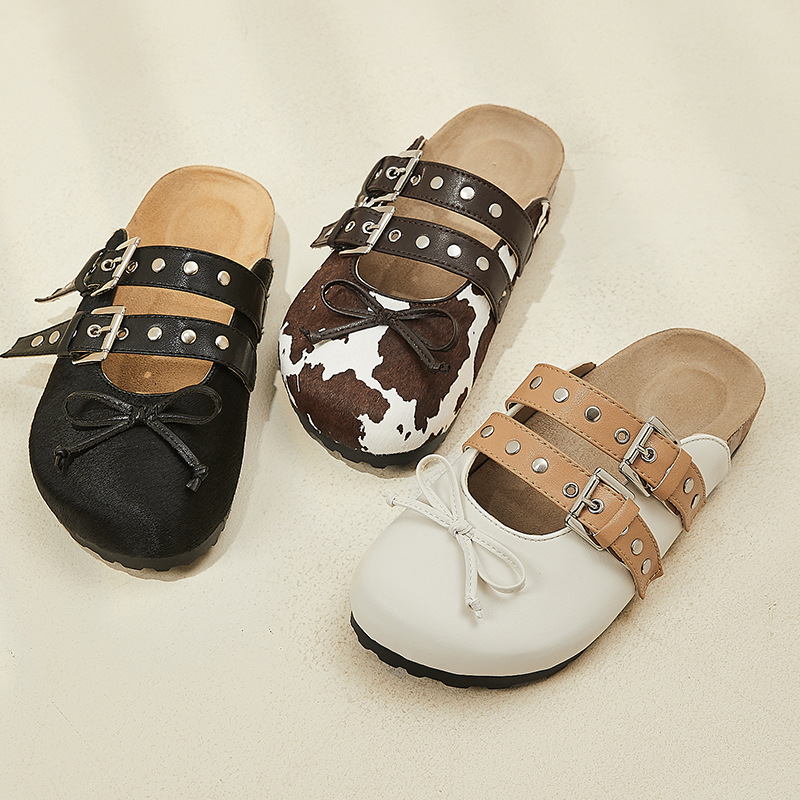 Women's New Thick Bottom Baotou Buckle Hollow Sandals Casual Comfortable Wear-Resistant Soft Sole Slippers