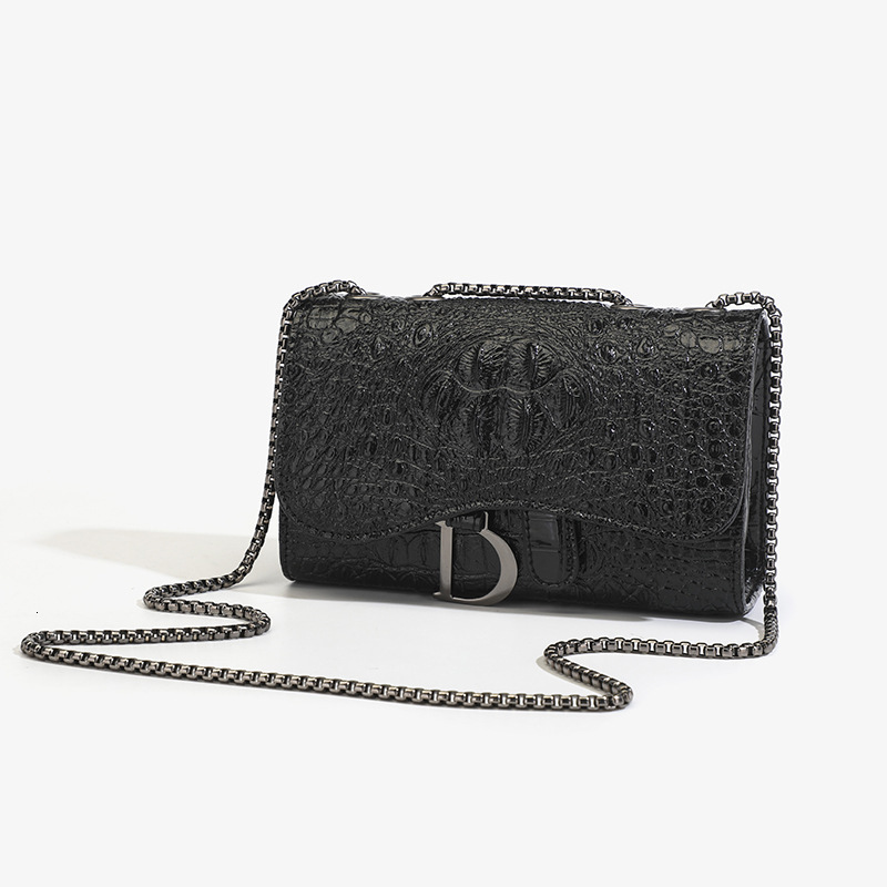Designer Bag 2025 New Chain Slanted Shoulder Bag Crocodile Pattern Summer Popular Small Square Bag Shoulder Bag Women's Bag Crossbody Bag
