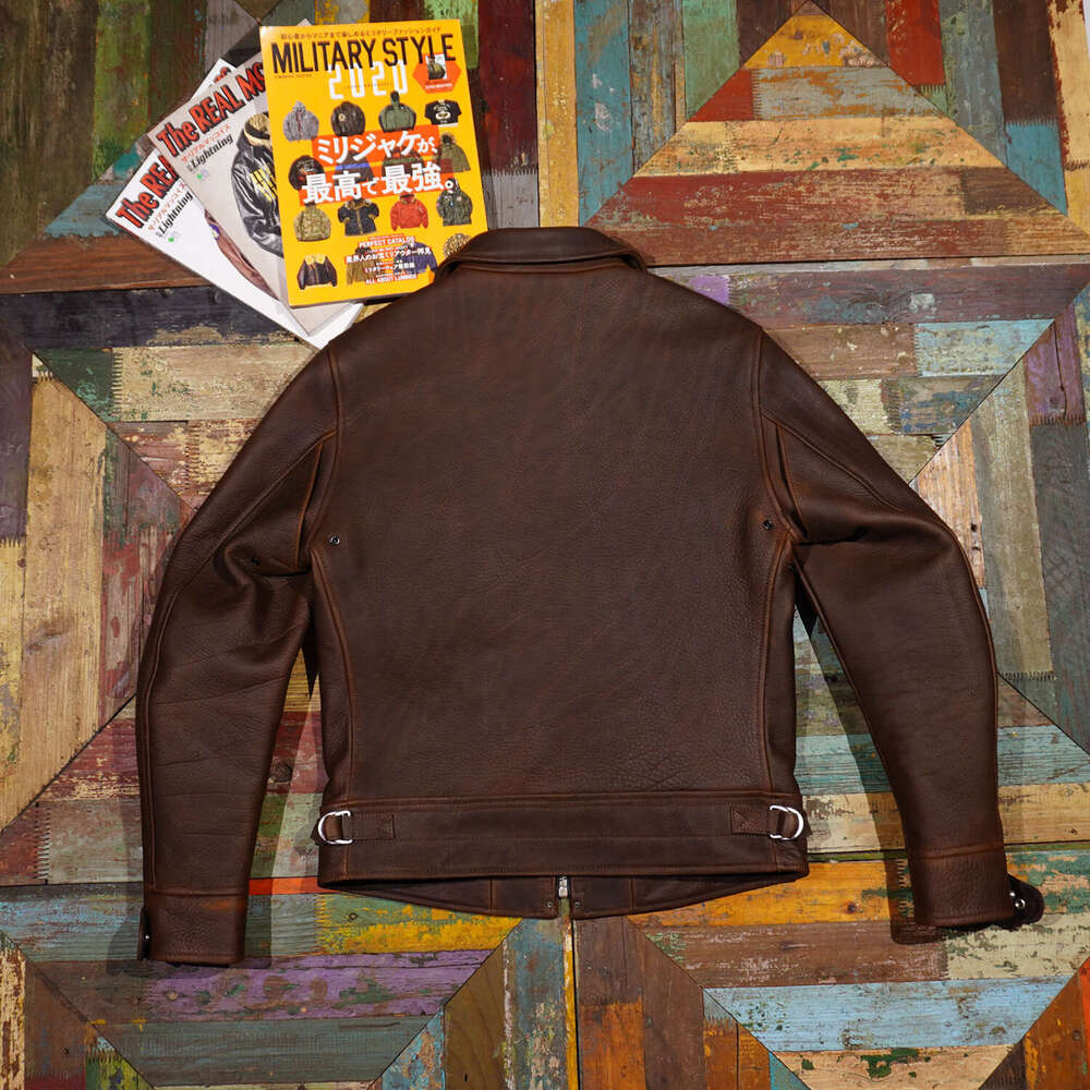 Tailor Brando 2.0Mm Full Grain Mulholland Road Heavy Batik Cowhide Men's Genuine Leather Motorcycle Jacket