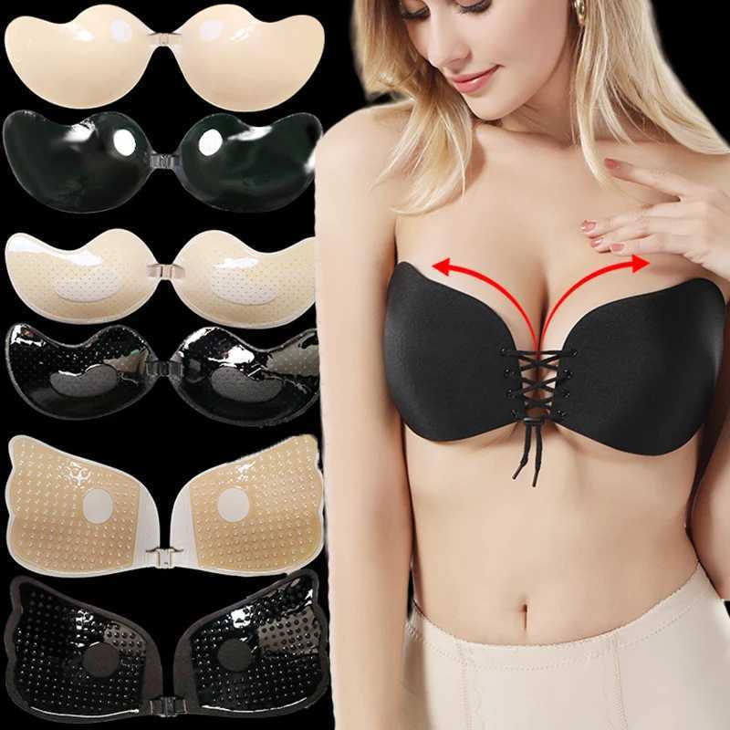 Sexy Invisible Strapless Adhesive Stick Bra Strapless Push Up Bras Women Backless Lingerie Seamless Sile Bralette UnderwearX2410