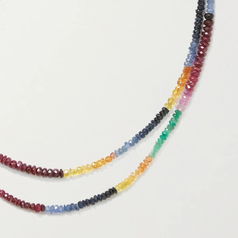 Bohemian colored bead necklace natural stone electrical stone long necklace party gift 241021