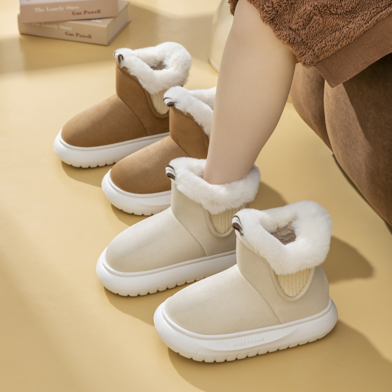 free shipping new designer warm indoor home versatile women heels snow martin rain fur furry thick soled winter boots