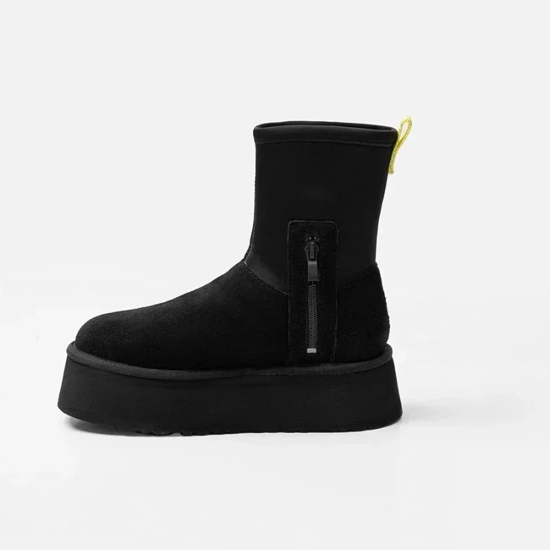 Fashion Round Toe Snow Winter Simple Solid Color Outdoor Banquet Womens Boots Large Size atos 241022 8826