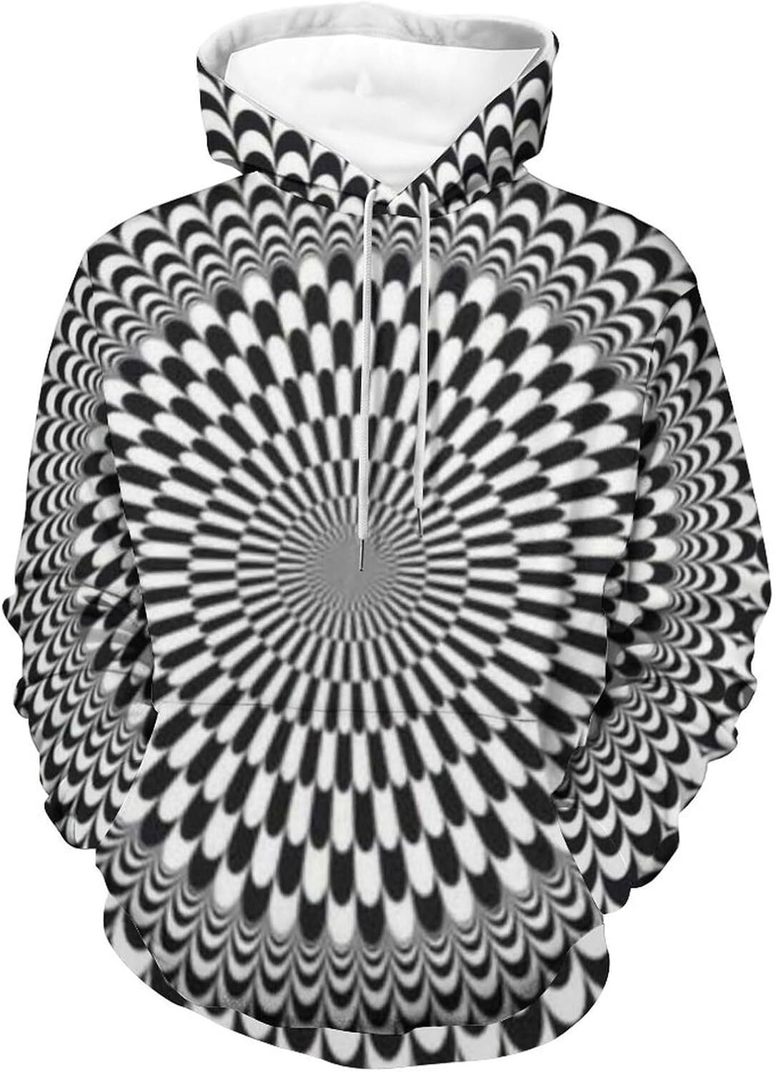 Hoodie for Mens Womens Optical Illusion Trippy Hoodies Focus Drawing Psychedelic Pullover Sweatshirt for Mens Graphic Hoodies sweatshirt Pullover Long