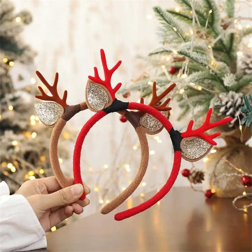 Christmas LED Light Antlers Hair Clips Glowing Deer Ear Hair Clip For Women Girls Hairpins Xmas Party Headbands Hair AccessoriesX241022
