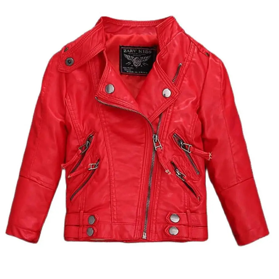Childrens Outerwear Girl Jacket Spring Autumn Winter PU Leather Boys Coat Collar Overwear Clothes 10-11-12-13-14 Years 241022