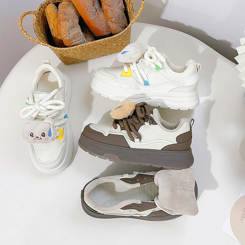 Winter Velvet Warm Versatile Casual Board Shoes