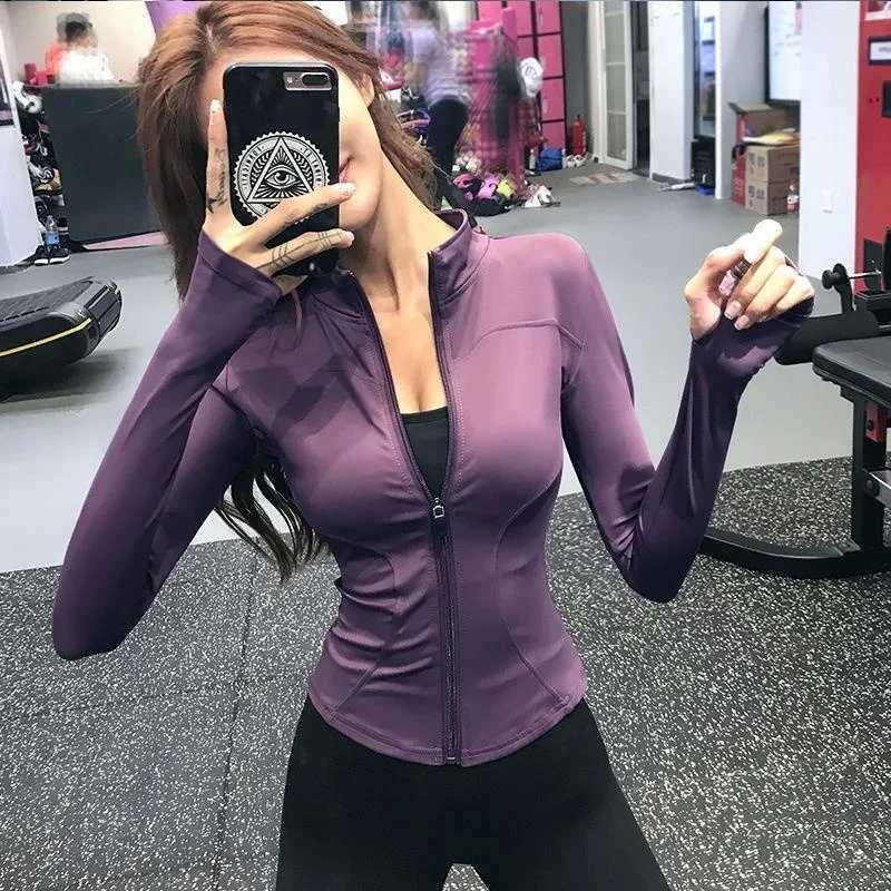 Yoga crop top womens spring and summer new sports jacket top cardigan zipper running top Lakotivo Mujer Kamisetas W250326