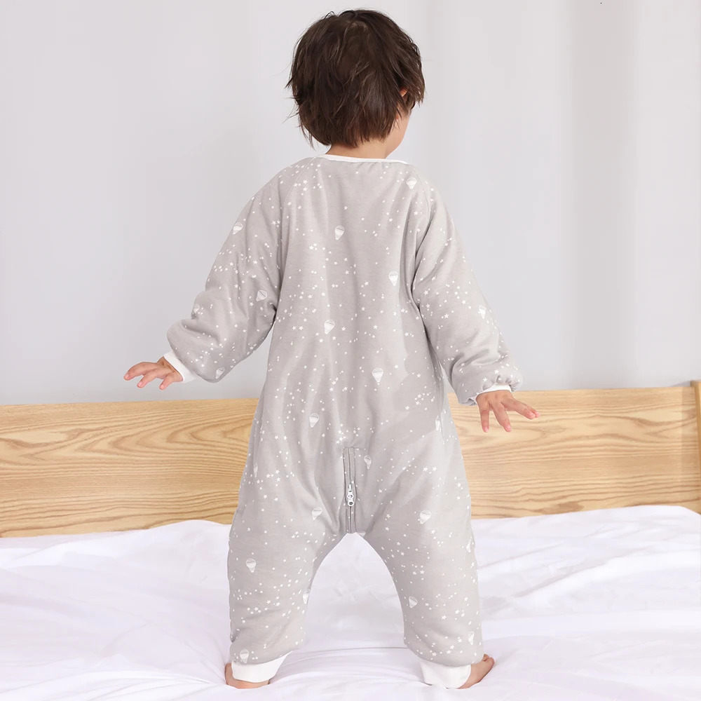 Baby Sleeping Bag Cute Flower Printed Childrens Pajamas Sleepwear 2.5Tog Thick Winter Warm Sleeping Bag 1-4 Years 241022bj