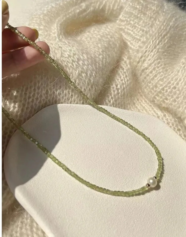 Blue and yellow sapphires rubies jadeite Miyuki seed necklace pearl necklace 241021