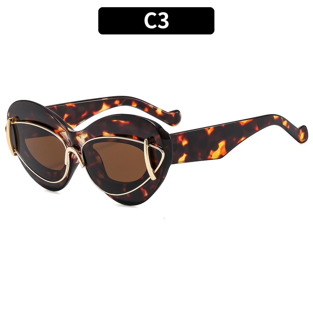 Fashionable women's cat eye personalized with a sense of luxury, slimming and sun protection sunglasses, trendy sunglasses