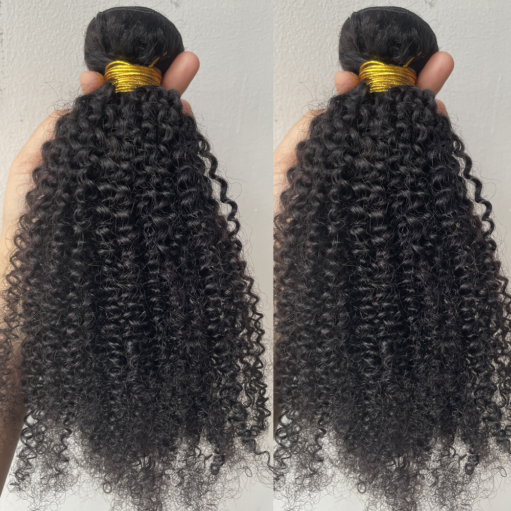 Brazilian Kinky Curly Bundles 4B 4C Afro Kinky Bulk Human Weave Bundle Deal Hair Extensions Wholesale