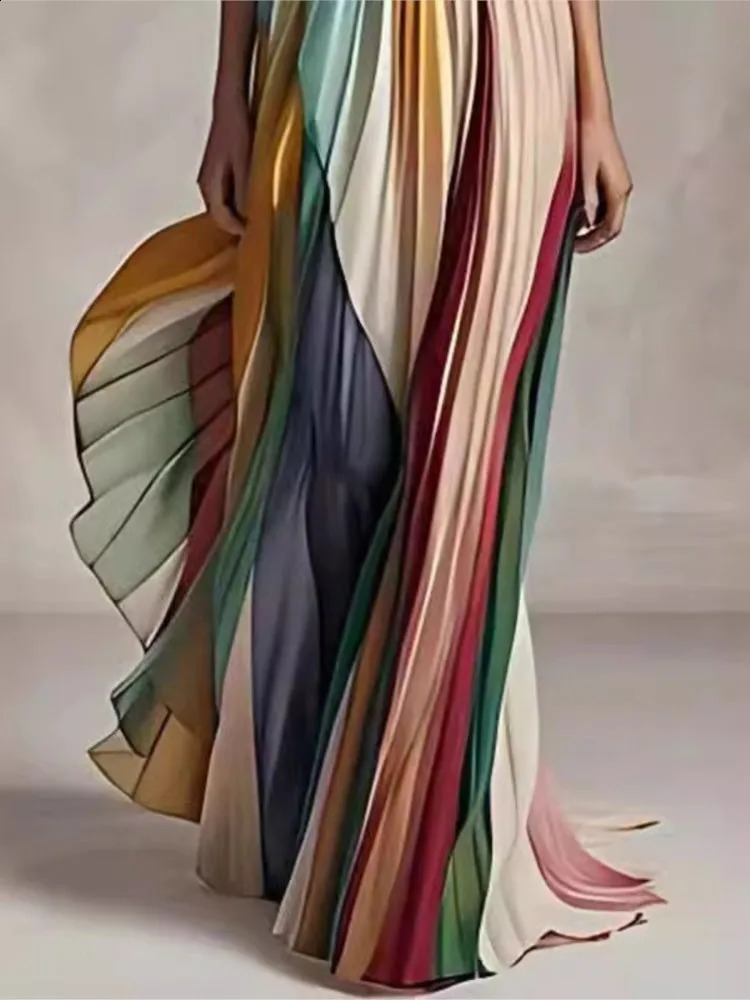 Long Elegant Evening Dresses: Sexy Tube Top Maxi Dress, Printed Color Long Skirt - Women's Evening Dress