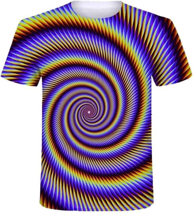 Mens T shirt Fashion 3D Printing T Shirt Vertigo Hypnotic Unisex Funny Short Sleeved Tees Loose Casual Pullover Personality T-Shirt tee Casual tops su