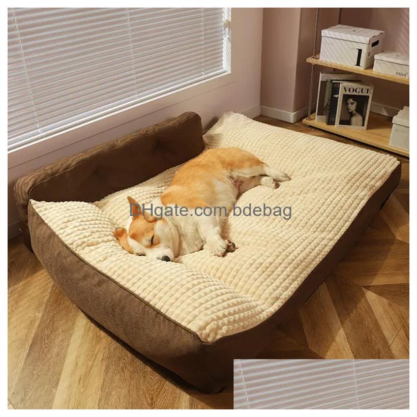 Dog Houses Kennels Accessories Hoopet Dogs Sofa Bed Pet Kennel Mats Cats Winter Warm Sleeping or For Small Middle Big Nest Drop Dhxsz