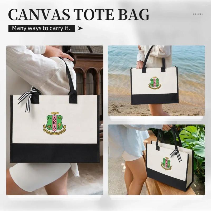 3 Shopping Bags AKA Sorority Canvas Bag Wedding Decoration Travel 4
