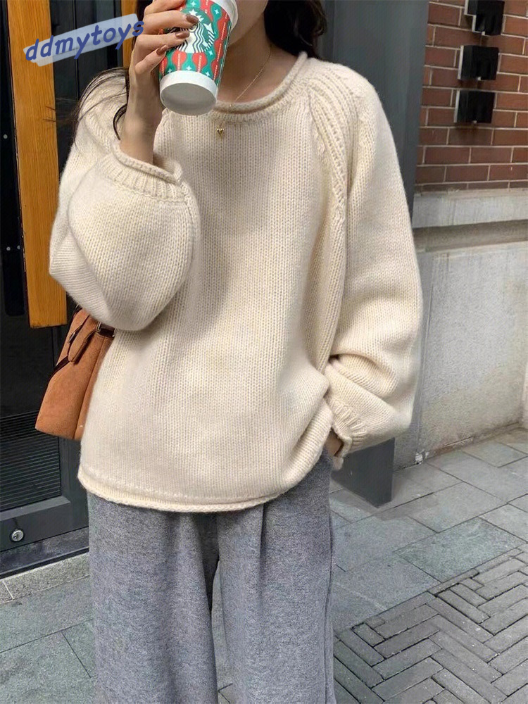 Ddmytoys Milk Series Soft Lazy Wind Rolled Edge Pullover Sweater Women Autumn Winter New Style Gentle And Stylish Wearing Top For Women F1023#38