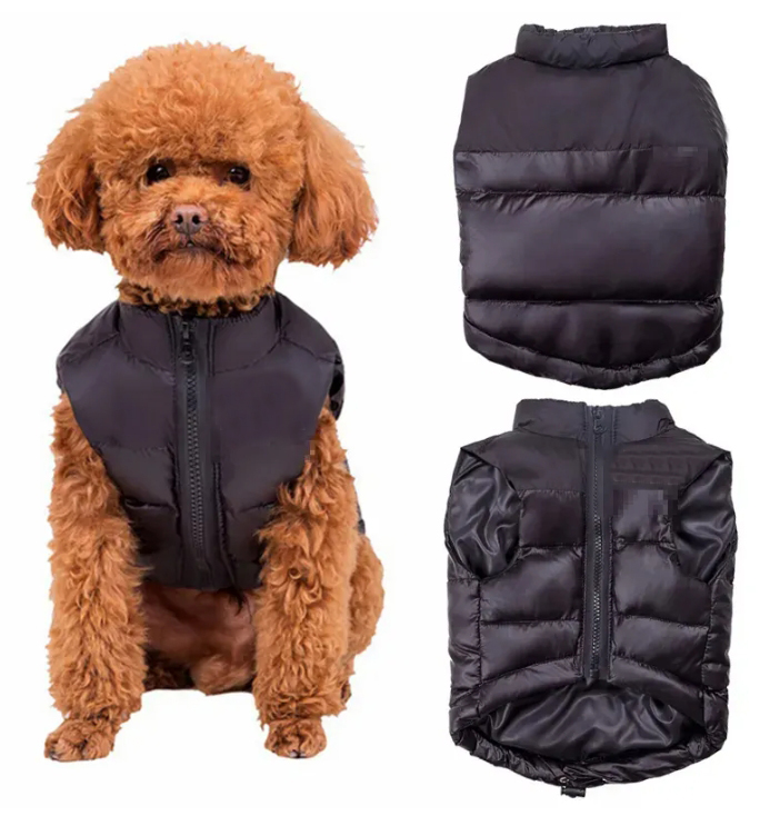 Autumn and winter dog clothing dog face dog clothes coat brand-name pet clothing windproof warm pet vest French bulldog Bixiong Chihuahua poodle black