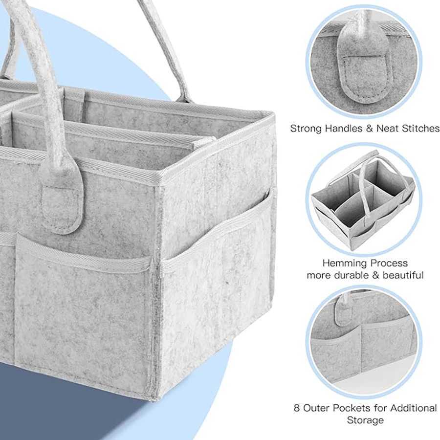 1Pc Diaper Organizer-Baby Felt Diaper Bag-Foldable Mommy Bag-Mother Baby Storage Bag-Neutral Baby Products For NewbornsC250326