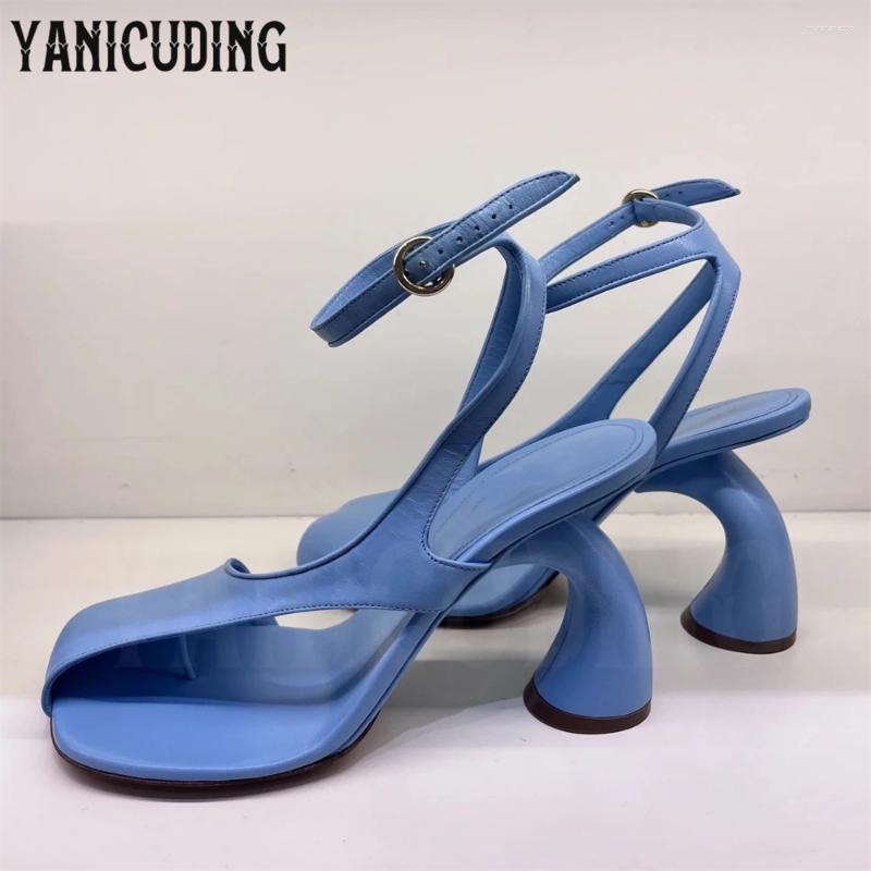 Sandals Strange Heel Ankle Strap Split Toe Summer High Heels Fashion Multicolor Customizable Comfortable Tabi For Women