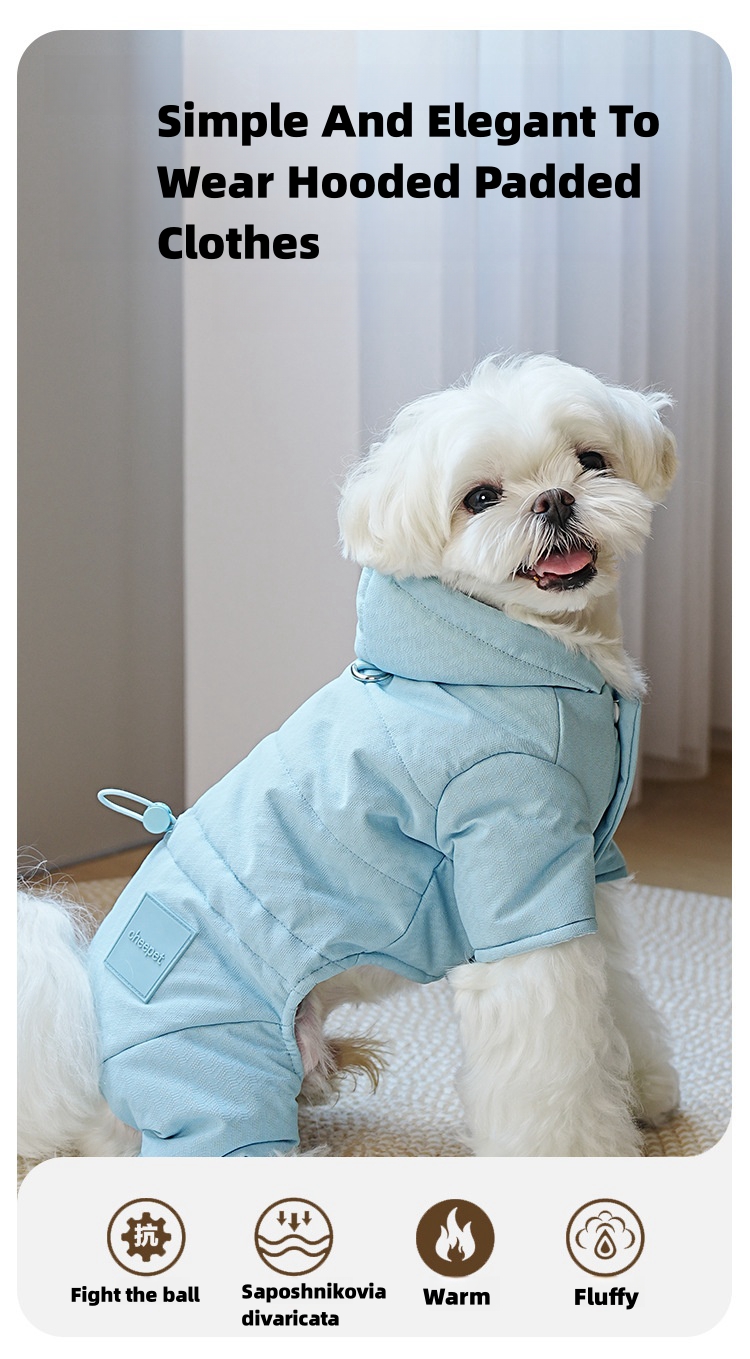 Update Dog Apparel Small Clothes Autumn And Winter Four Legs Cotton Teddy Coat Can Be Pulled To Wear Thick Pet