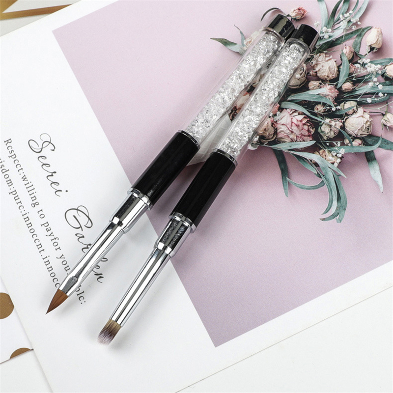 8pcs nail art brush set acrylic nails art pen for nails liner flower painting polish gel design crystal handle box package manicure kit NAB024
