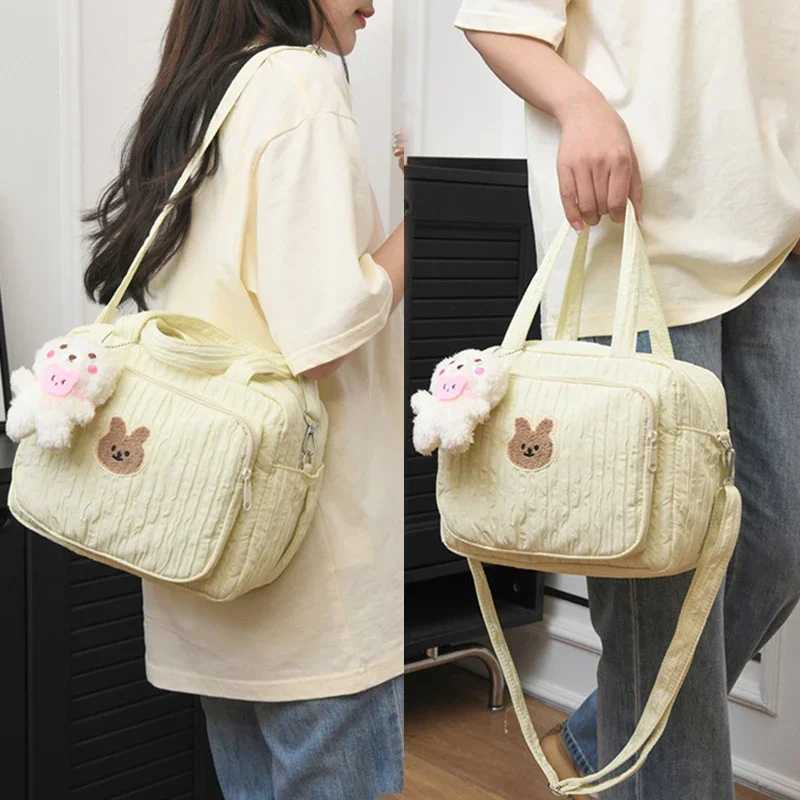 Baby Diaper Bags Maternity Mommy Bag Portable Multi-function Large Capacity Quilted Mom Travel Tote Bottle Storage with PendantC250326
