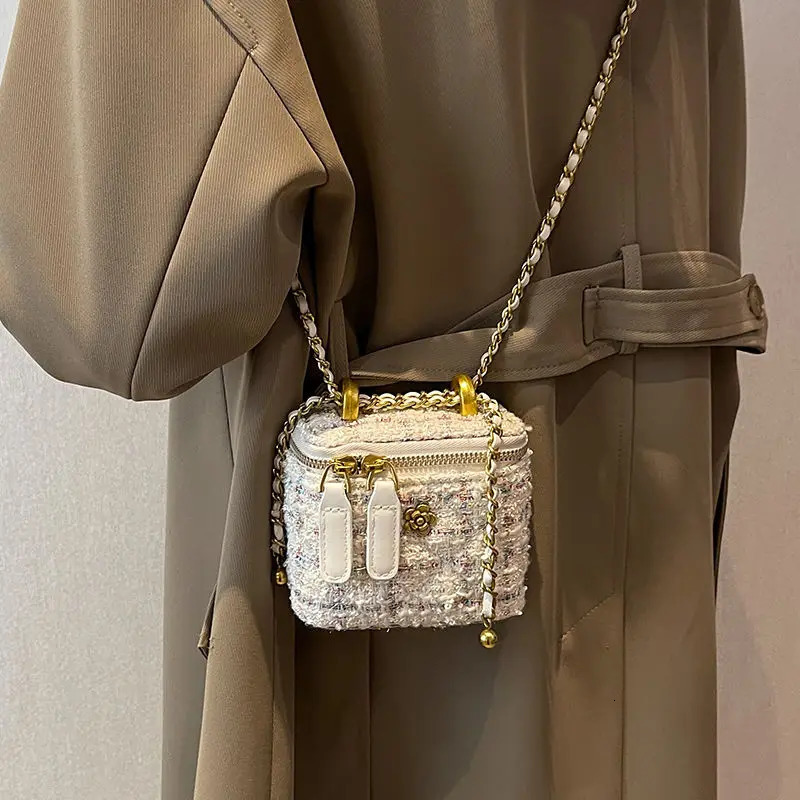 Ellovado Mini Dia Pattern Chain Shoulder Square Fashion Cross Bag Sac A Main Womens Purple 241022 2c6d
