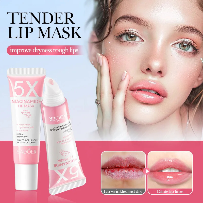 Remove dark lipstick whitening melanin facial mask gloss exfoliating lipstick pink treatment reduce lip line improve dry and moisturizing 241021