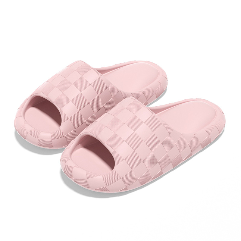 Fashion Women Sandals Summer Plaid Soft Sole Low Heels Home Indoor Slippers Antislip Ladies Shoes Free Shipping Khaki Shoes