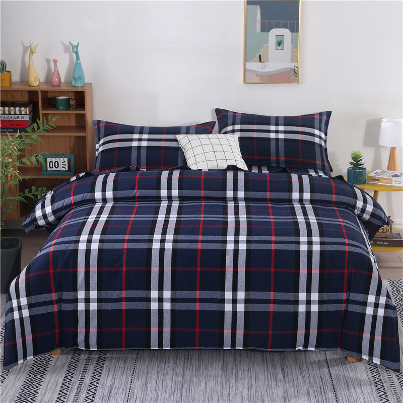 Plaid Duvet Cover Set Striped Pattern Decorative 3 Piece Bedding Set with 2 Pillow Shams Queen King Full Size Home Decor 240816