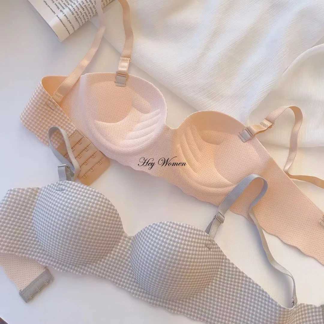 Seamless Bras for Women Ice Silk Simple Small Breasts Gather Thick Push Up Bralette No Steel Rings Lingerie Comfort UnderwearX2410
