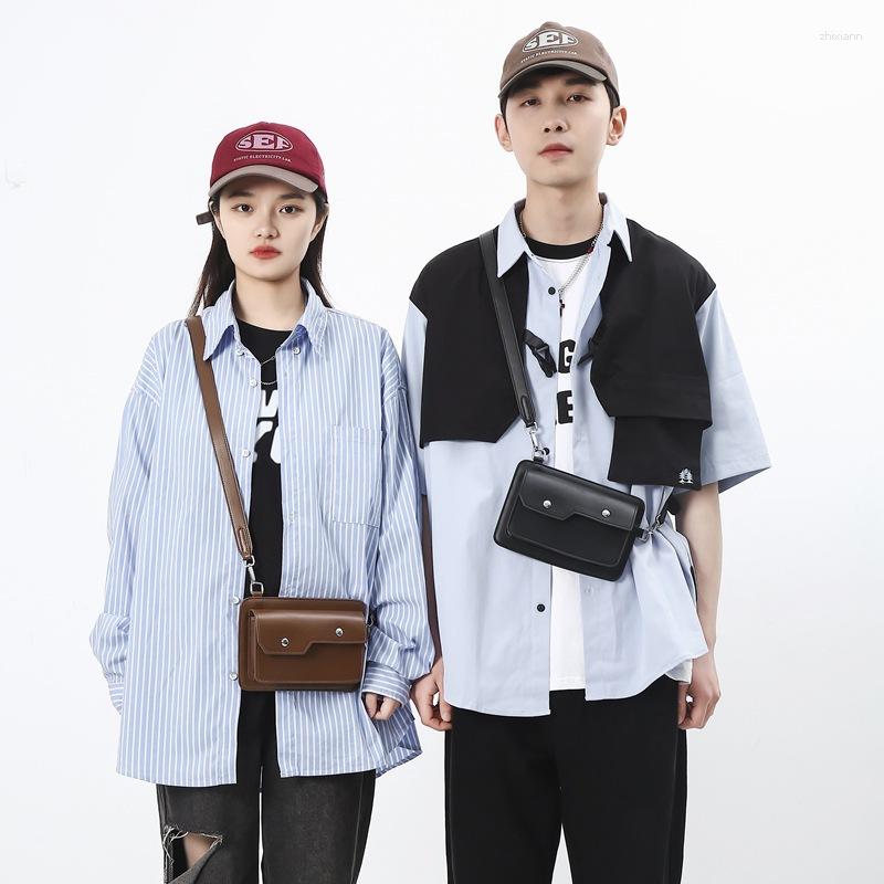 Bag Japanese Style Flap Crossbody Men's Instagram Brand Simple Personalized Casual Small Square Design Sense Couple's Shoulder a6d6