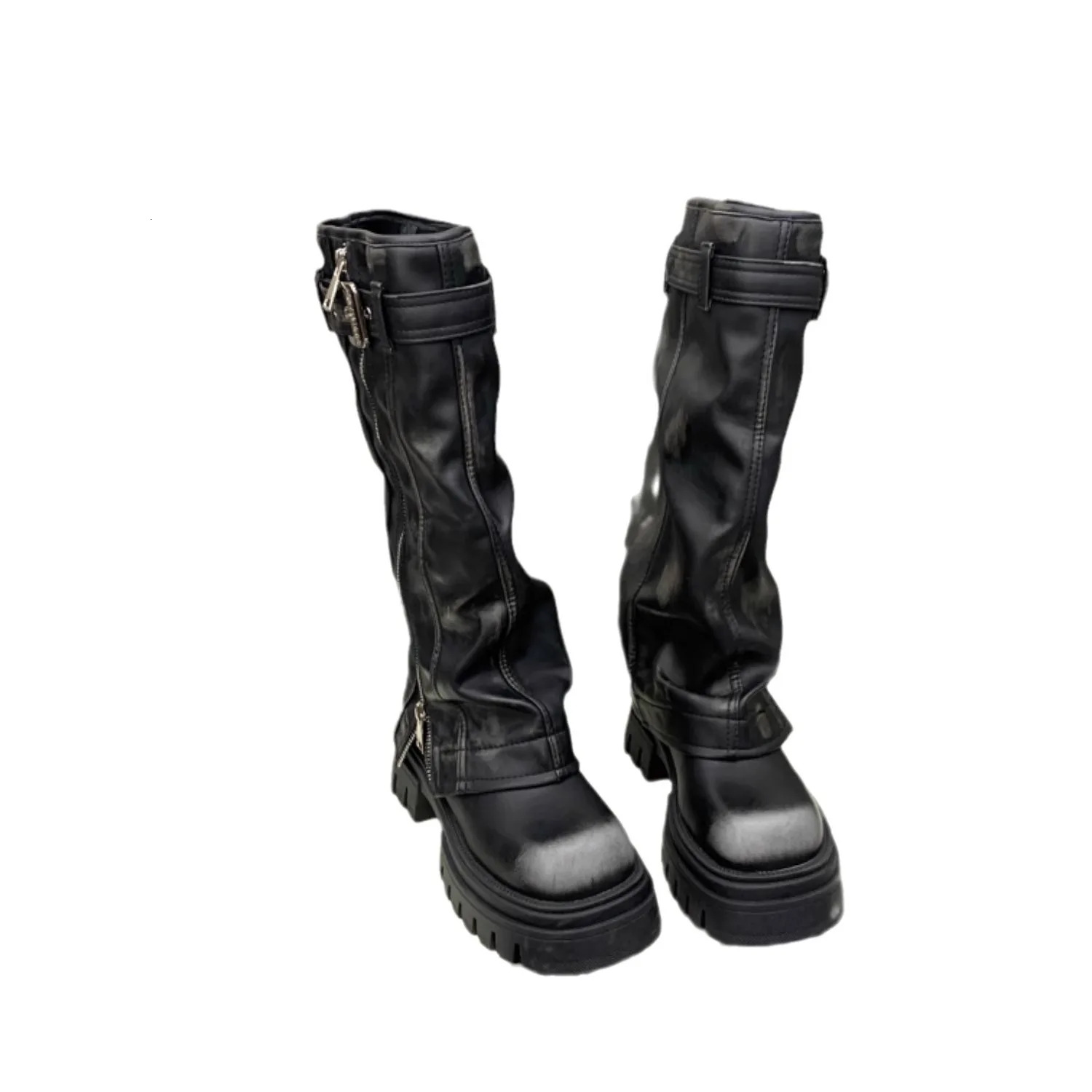 New NEW Autumn Winter Flats Heel Women Hot Long High Quality Leather Ladies Knight Casual Knee-High Boots