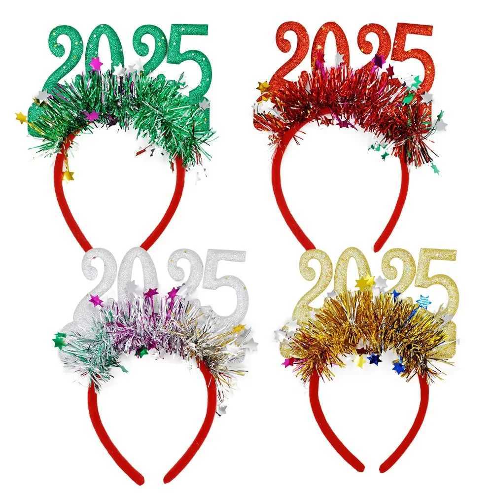Happy New Year 2025 Headband Gold Silver New Year Head Band New Years Eve Colorful Christmas Hair Band 2025X241021