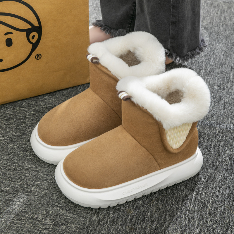 free shipping new designer warm indoor home versatile women heels snow martin rain fur furry thick soled winter boots