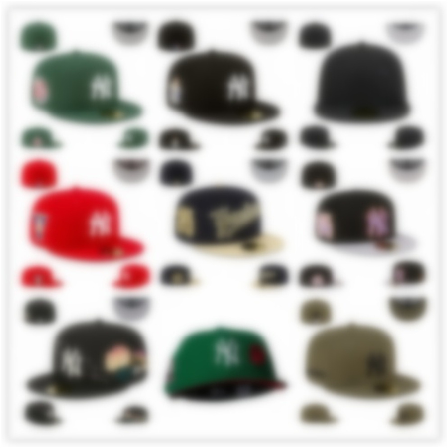 Designer Flat Casual Fitted size Baseball Basketball team Caps letter Embroidery Cotton All Teams Sport World Full Closeded hats sizes 7-8 mix order AA-2