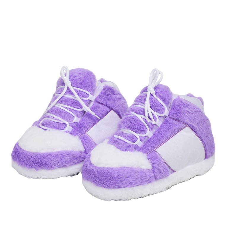 Teenage Winter Slippers for Indoor Use - Fluffy Cotton Slippers for Home Free Shipping Black Red Style Sweetpink Home Shoes