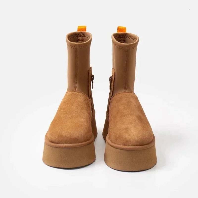 Fashion Round Toe Snow Winter Simple Solid Color Outdoor Banquet Womens Boots Large Size atos 241022 8826