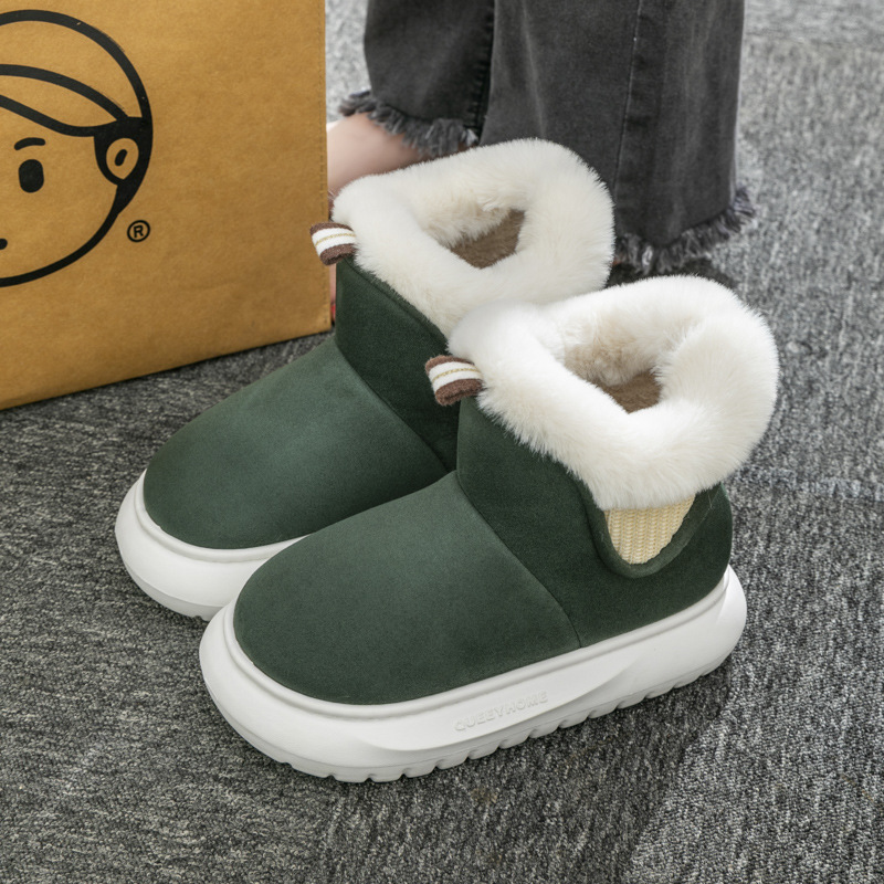 free shipping new designer warm indoor home versatile women heels snow martin rain fur furry thick soled winter boots