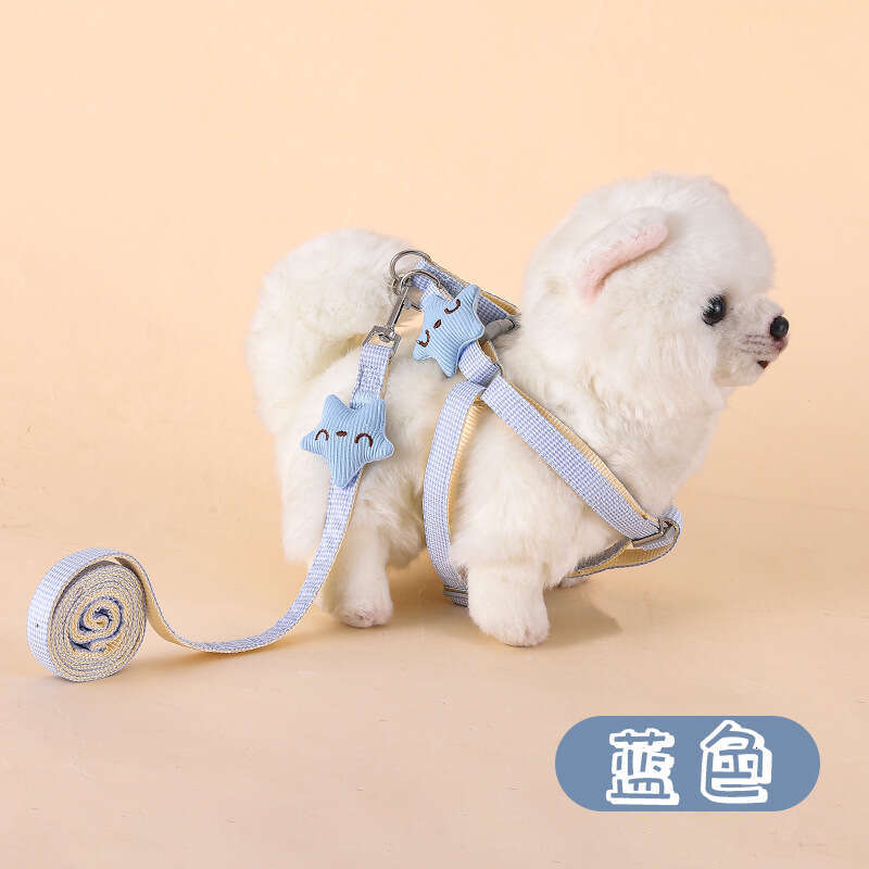 Dog small and medium-sized walking chain, pet supplies, cat chest harness, teddy dog leash, starfish leash