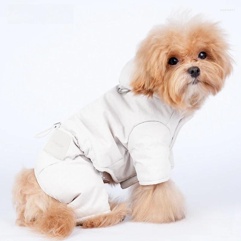 Update Dog Apparel Small Clothes Autumn And Winter Four Legs Cotton Teddy Coat Can Be Pulled To Wear Thick Pet