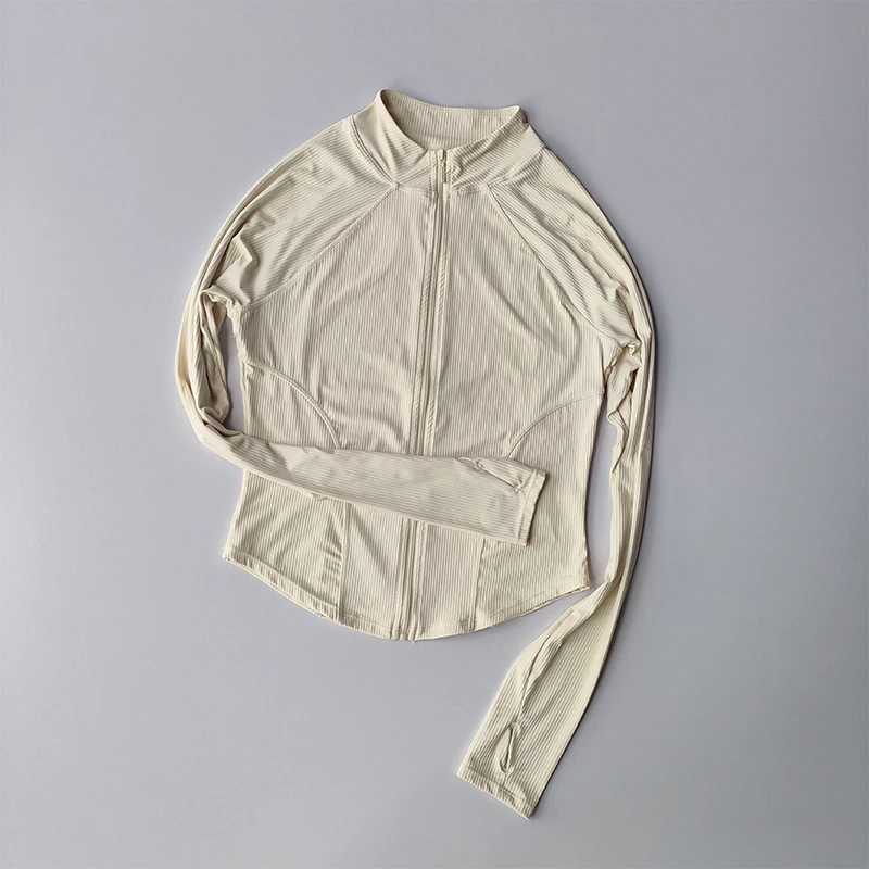 Ultra thin fitness sports jacket quick drying elastic yoga fitness womens outdoor top running zipper quick drying autumn clothing W250326