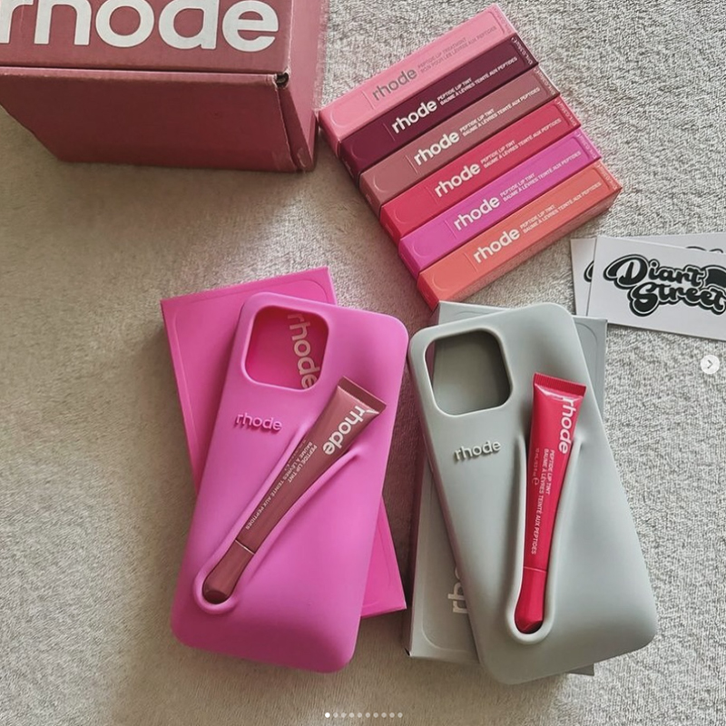 rhode phone case Lipstick Case Apple iphone 16 pro max cases Lip Gloss Lipstick Lip Balm 3D Make-Up Silicone Phone Case for iPhone 15 14 13 Holder Cov