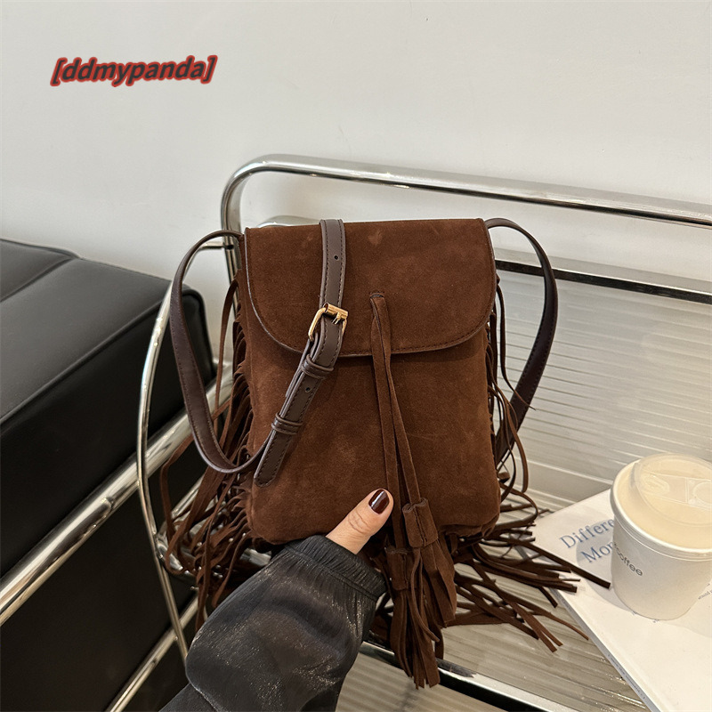 Bohemian chic Su women's 2024 autumn and winter new fashion shoulder crossbody frosted small bag #15 ddmypanda ddmypanda