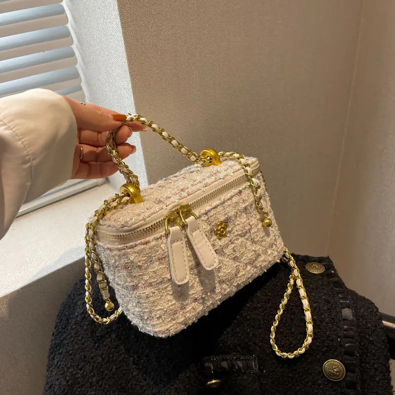 Ellovado Mini Dia Pattern Chain Shoulder Square Fashion Cross Bag Sac A Main Womens Purple 241022 2c6d